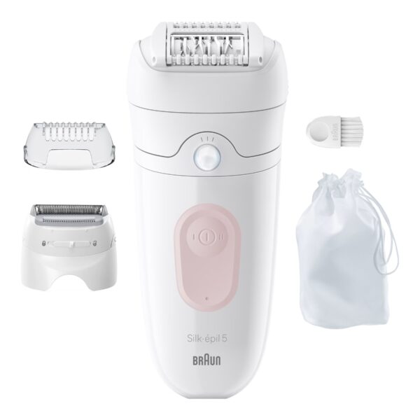 Braun Silk-épil 5 SE5-030 Epilator, Wet & Dry, White/Flamingo Pink | Braun