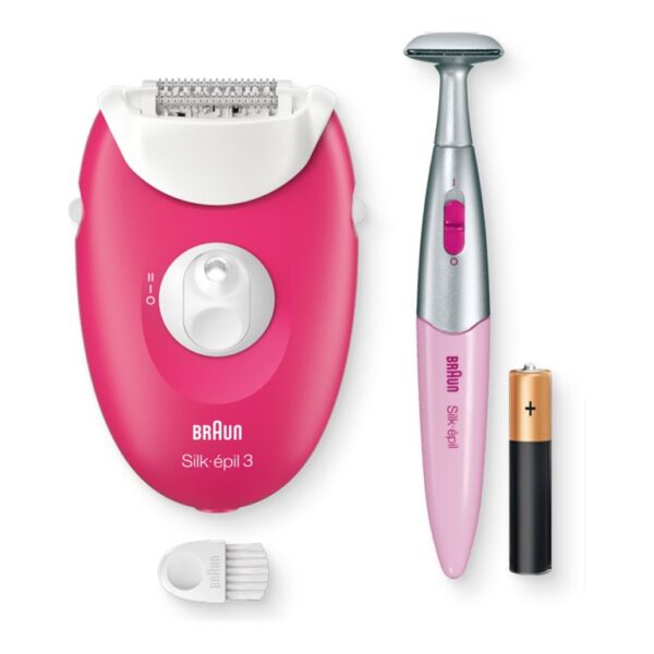 Braun Silk-épil 3 SE3-202 Epilator, White/Pink | Braun