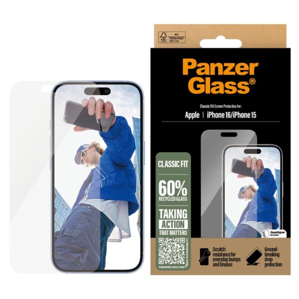 PanzerGlass SP iPhone 15/16 Classic Fit | PanzerGlass