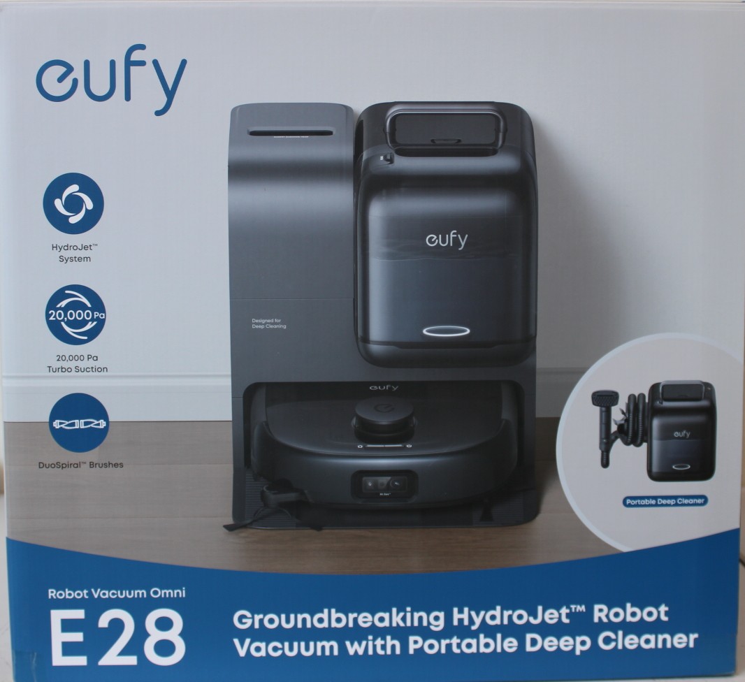 SALE OUT. Anker Eufy Robot Vacuum Cleaner Omni E28, Black | Anker Eufy Robot Vacuum Cleaner | Omni E28 | Wet&Dry | Dust capacity 3 L | 20000 Pa | Black | DAMAGED PACKAGING, MISSING INNER PACKAGING (BAGS). ITEM IS USED, DIRTY, WET AND SCRATCHED. NOT FULL LIQUID BOTTLES | 24 month(s)