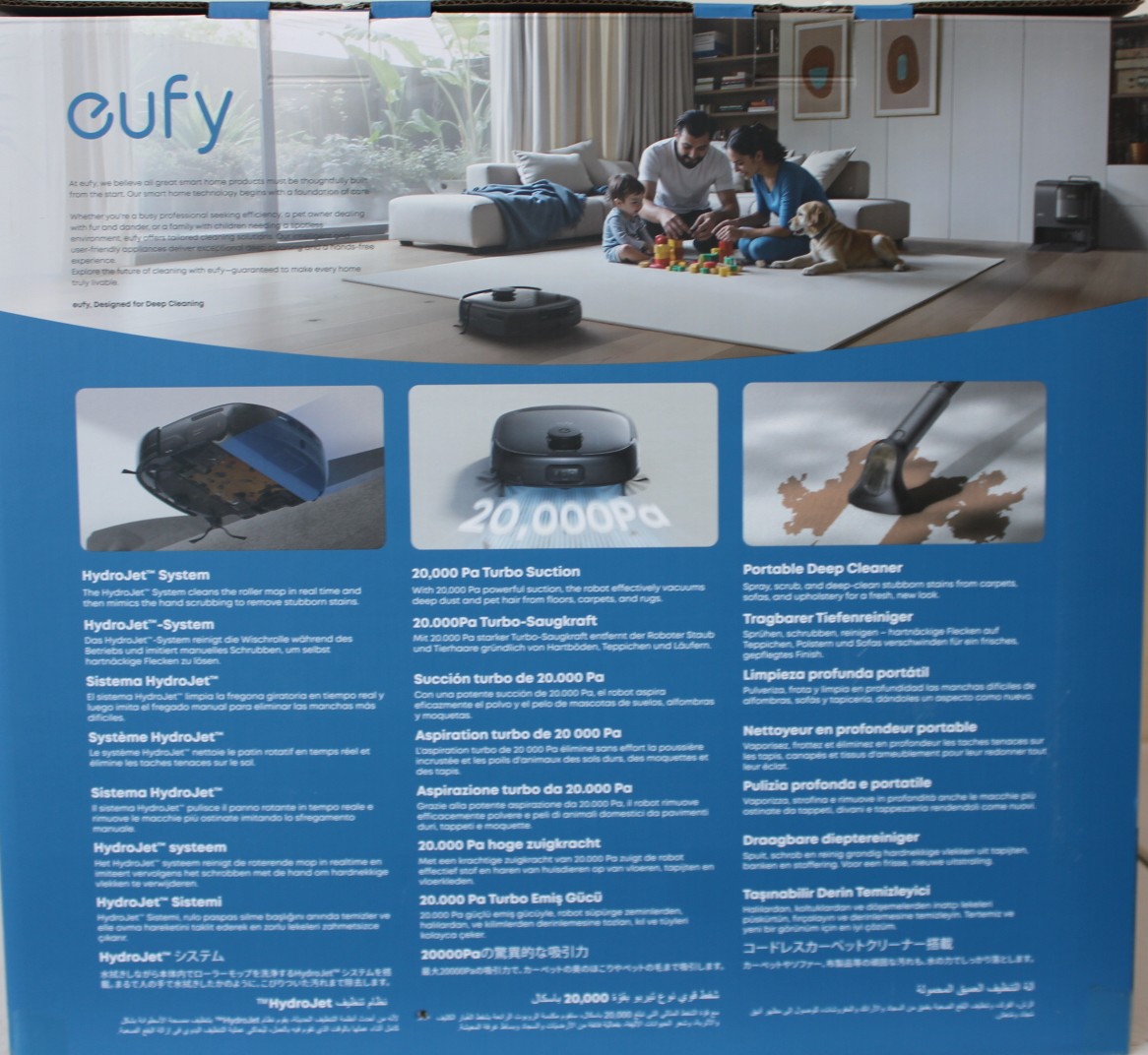 SALE OUT. Anker Eufy Robot Vacuum Cleaner Omni E28, Black | Anker Eufy Robot Vacuum Cleaner | Omni E28 | Wet&Dry | Dust capacity 3 L | 20000 Pa | Black | DAMAGED PACKAGING, MISSING INNER PACKAGING (BAGS). ITEM IS USED, DIRTY, WET AND SCRATCHED. NOT FULL LIQUID BOTTLES | 24 month(s) - Image 5