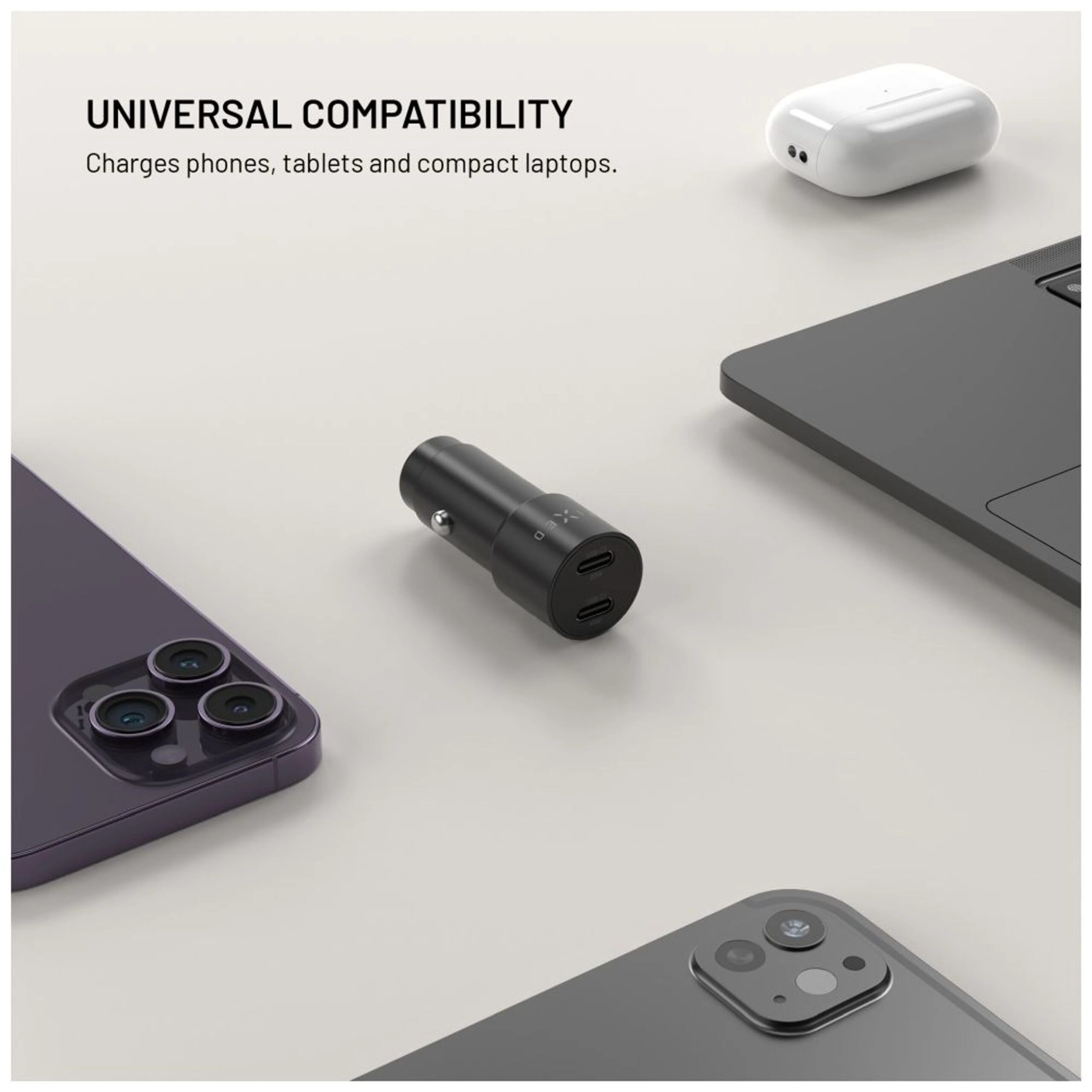 Fixed Dual USB-C Car Charger, 65W, PD 3.0 - Image 3