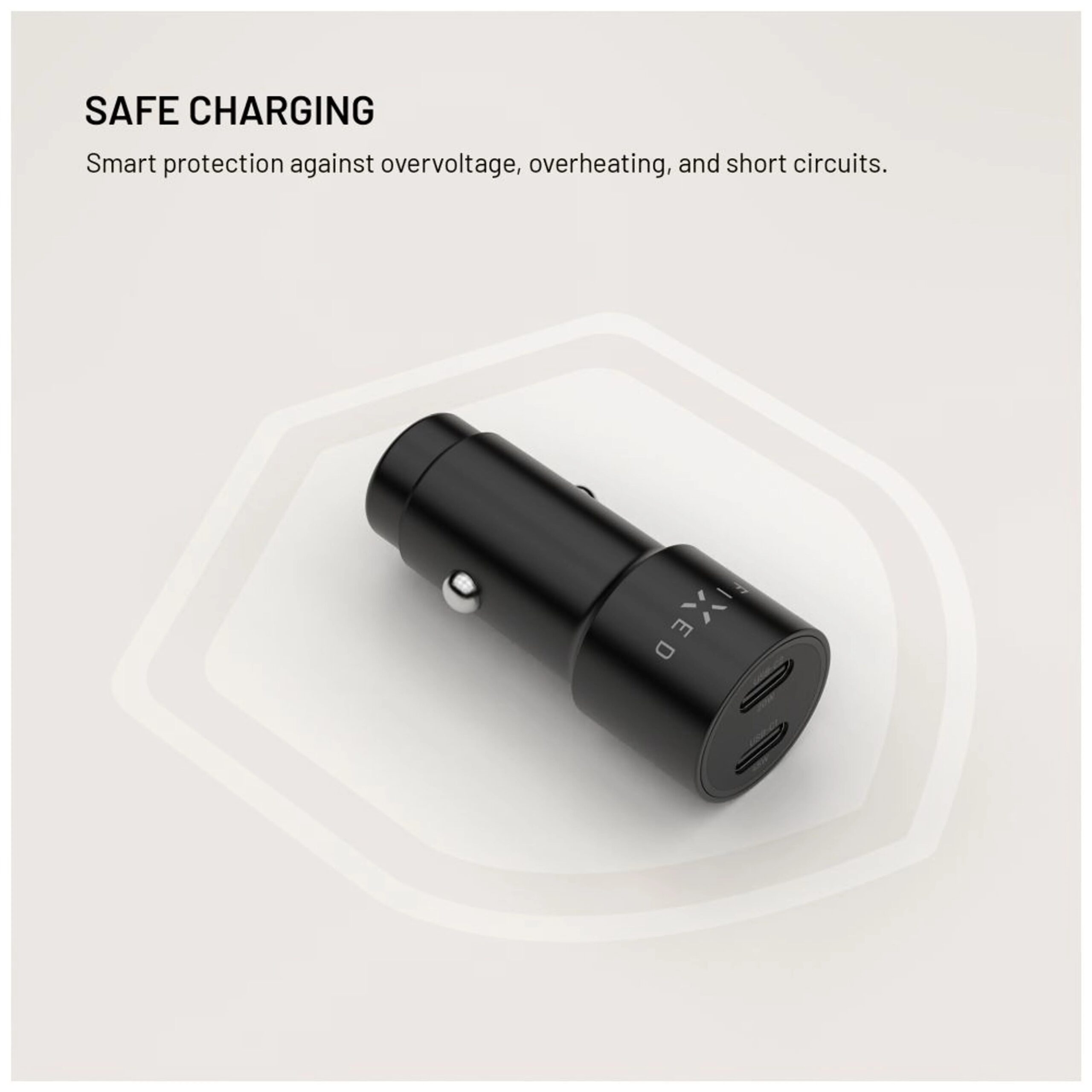 Fixed Dual USB-C Car Charger, 65W, PD 3.0 - Image 8