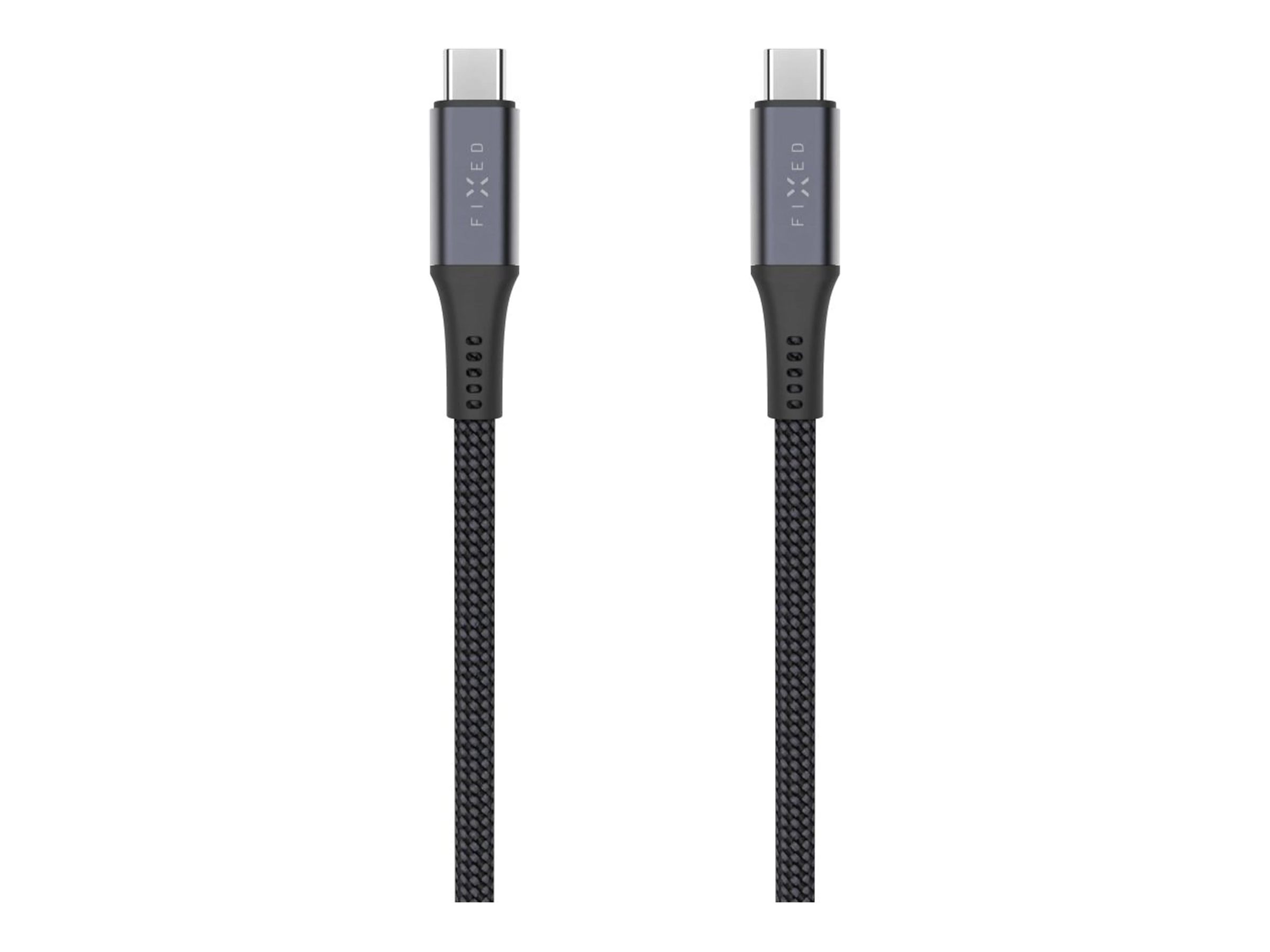 Fixed Braided Cable USB-C/USB-C, 2m, USB4 gen2 20Gbps, 4K 60Hz, 240W | FIXDBP-CC2-GR - Image 2