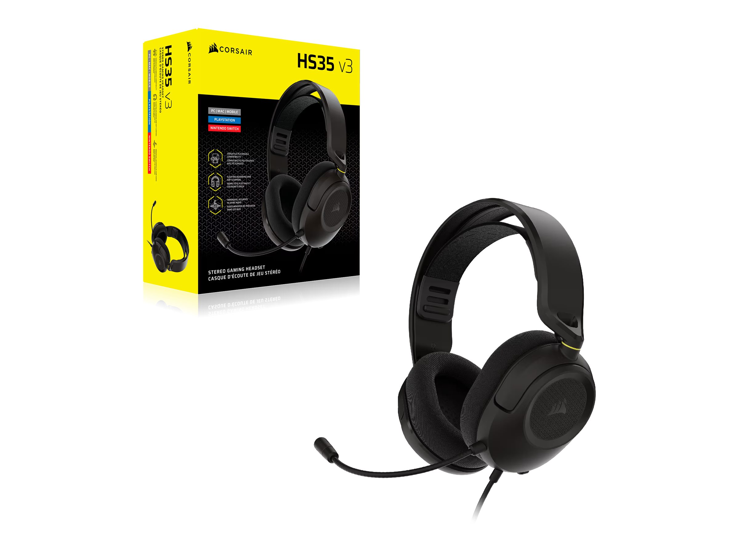 Corsair Gaming Headset | HS35 v3 | Wired | Microphone | Carbon - Image 7