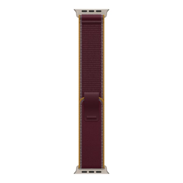 APPLE 49mm Burgundy Trail Loop - S/M - Natural Titanium Finish | Apple