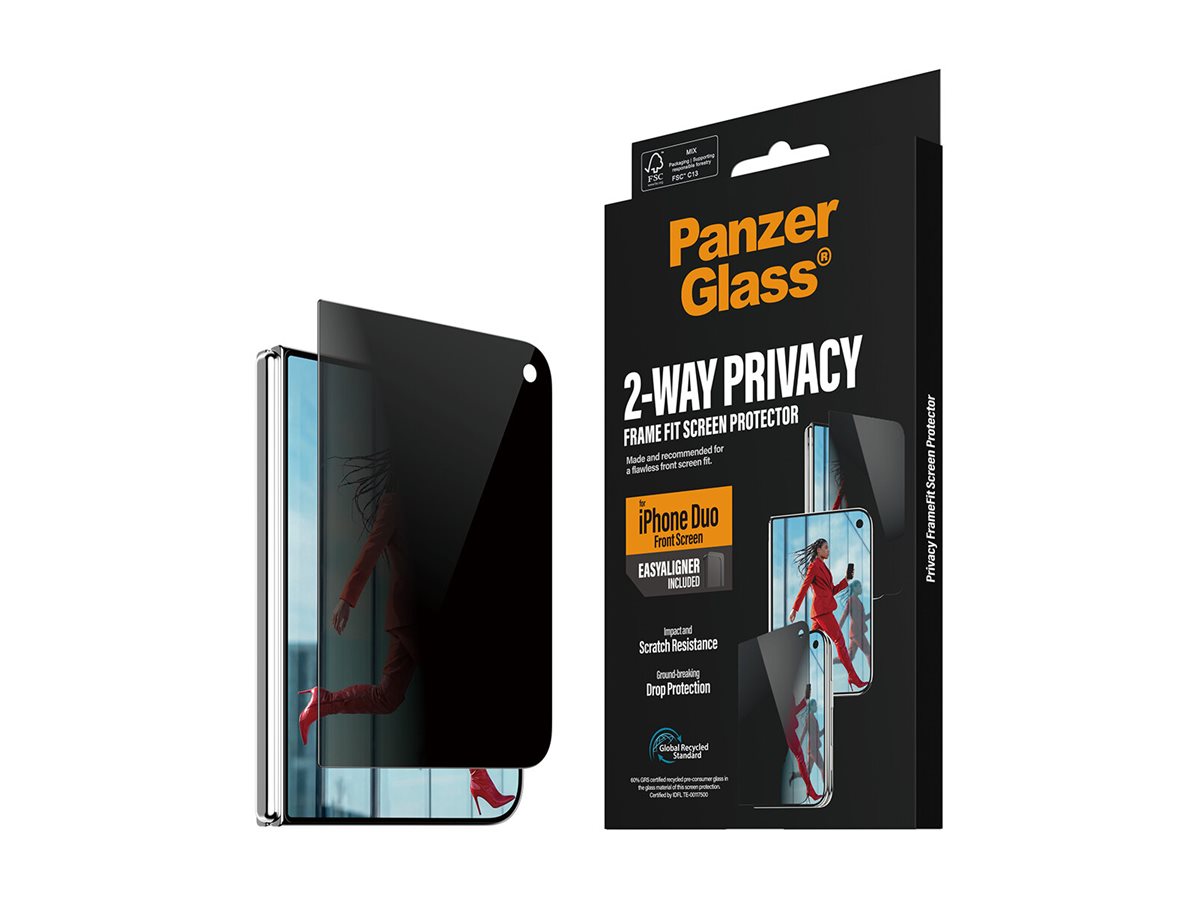 PanzerGlass Privacy w. EasyAligner | Screen protector | Apple | iPhone Duo | Glass | Transparent - Image 8
