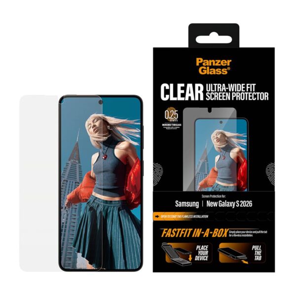 PanzerGlass Screen Protector Samsung New Galaxy S26 | Ultra-Wide Fit w. FASTFIT IN-A-BOX | PanzerGlass