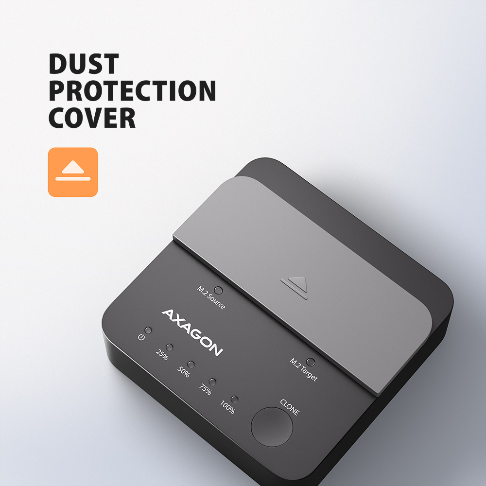 AXAGON | USB-C 20Gbps docking station for 2× M.2 NVMe SSD with disk cloning function without PC | ADSA-M2C22L - Image 7