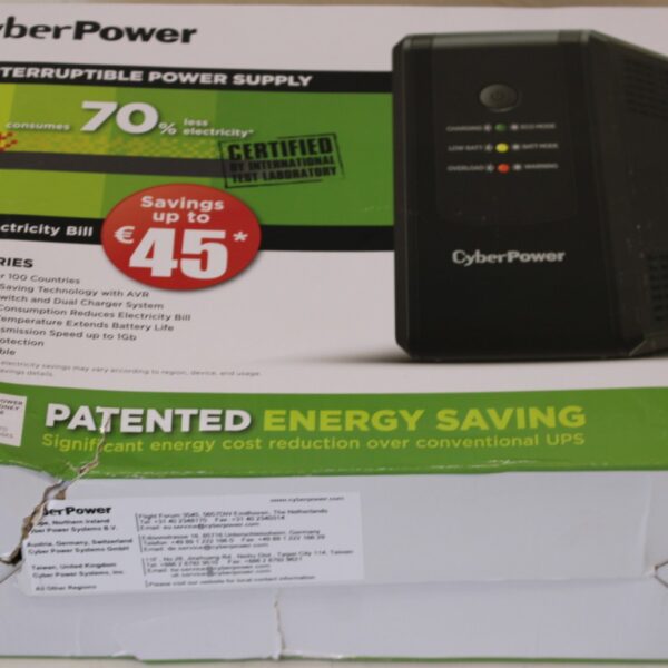 SALE OUT. CyberPower UT650EG Backup UPS Systems | SALE OUT. | CyberPower Backup UPS Systems | UT650EG | 650 VA | 360   W | DAMAGED PACKAGING