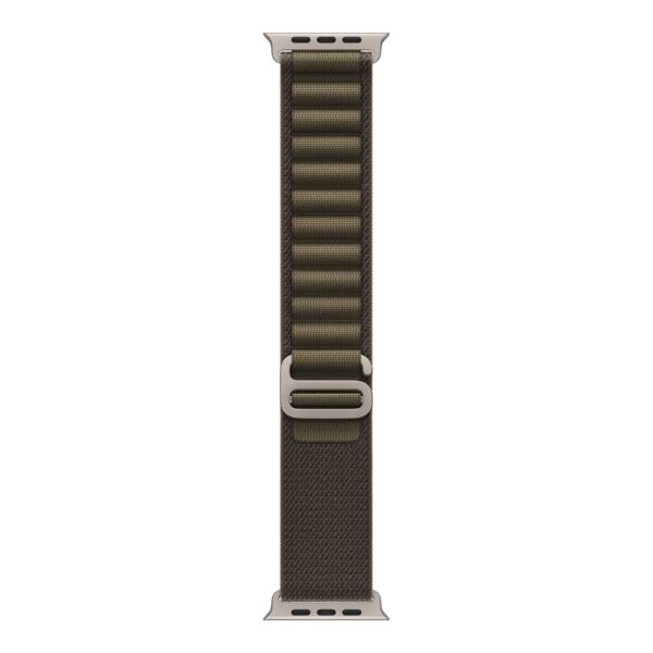 APPLE 49mm Dark Olive Alpine Loop - Medium - Natural Titanium Finish | Apple