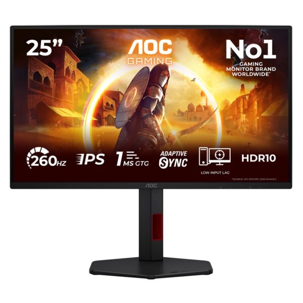 AOC | 25G4ZR | 25 " | Fast IPS | FHD | 16:9 | 240 Hz | 0.5 ms | 1920 x 1080 pixels | 300 cd/m² | HDMI ports quantity 2 | Black