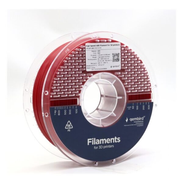 Flashforge High Speed ABS filament, 1.75 mm, 1 kg | 3DP-ABS1.75HY-01-R | ABS filament | Red
