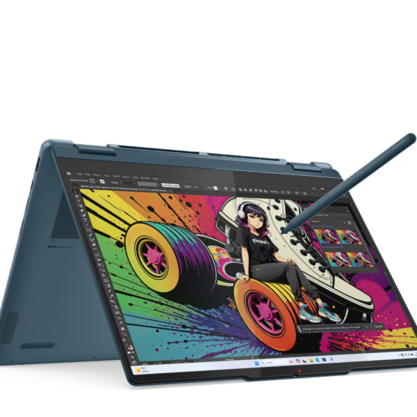 Lenovo- Yoga 7 2-in-1 14AKP10 AMD | Tidal Teal | 14 " | OLED | Touchscreen | WUXGA | 1920 x 1200 pixels | Glossy | AMD Ryzen AI 5 | 340 | 16 GB | Soldered LPDDR5 | Solid-state drive capacity 512 GB | AMD Radeon 840M Graphics | Windows 11 Home | 802.11be | Bluetooth version 5.4 | Keyboard language English | Keyboard backlit | Warranty 24 month(s) | Battery warranty 12 month(s)