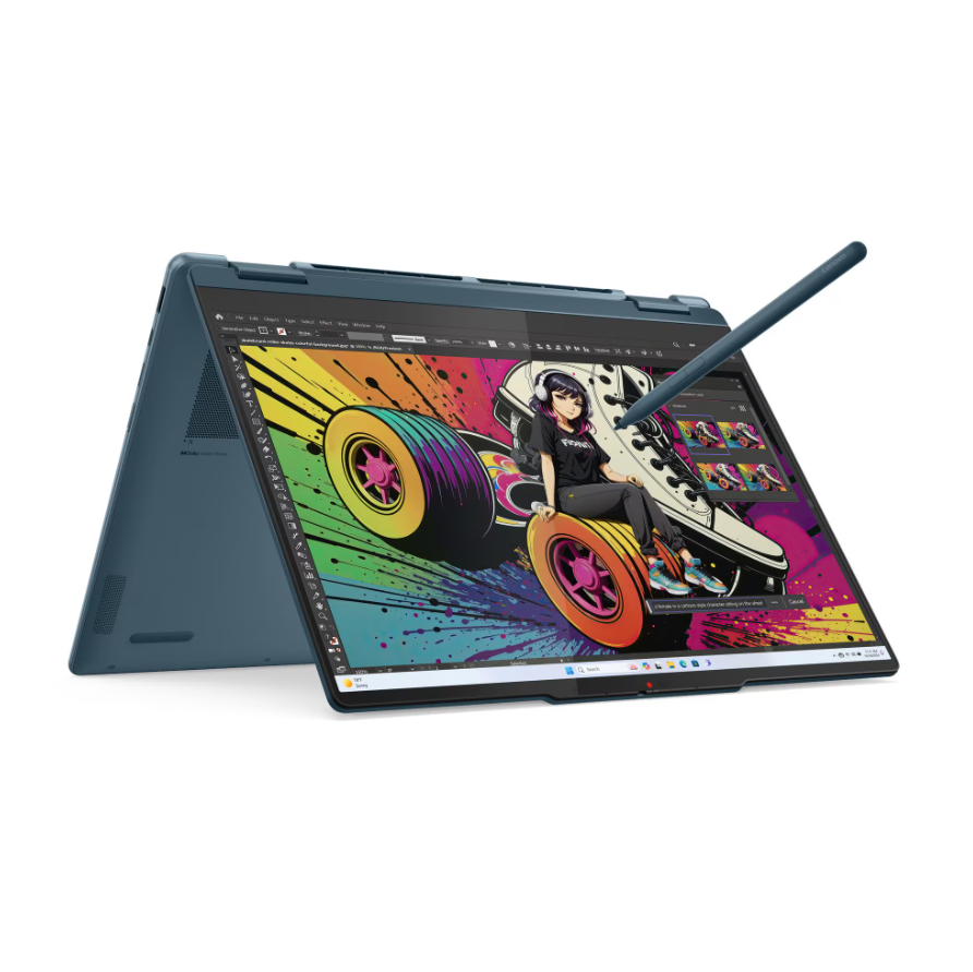 Lenovo- Yoga 7 2-in-1 14AKP10 AMD | Tidal Teal | 14 " | OLED | WUXGA | 1920 x 1200 pixels | AMD Ryzen AI 7 | 350 | 16 GB | Soldered LPDDR5 | Solid-state drive capacity 512 GB | AMD Radeon 860M Graphics | Windows 11 Home | 802.11be | Bluetooth version 5.4 | Keyboard language English | Keyboard backlit | Warranty 24 month(s) | Battery warranty 12 month(s)