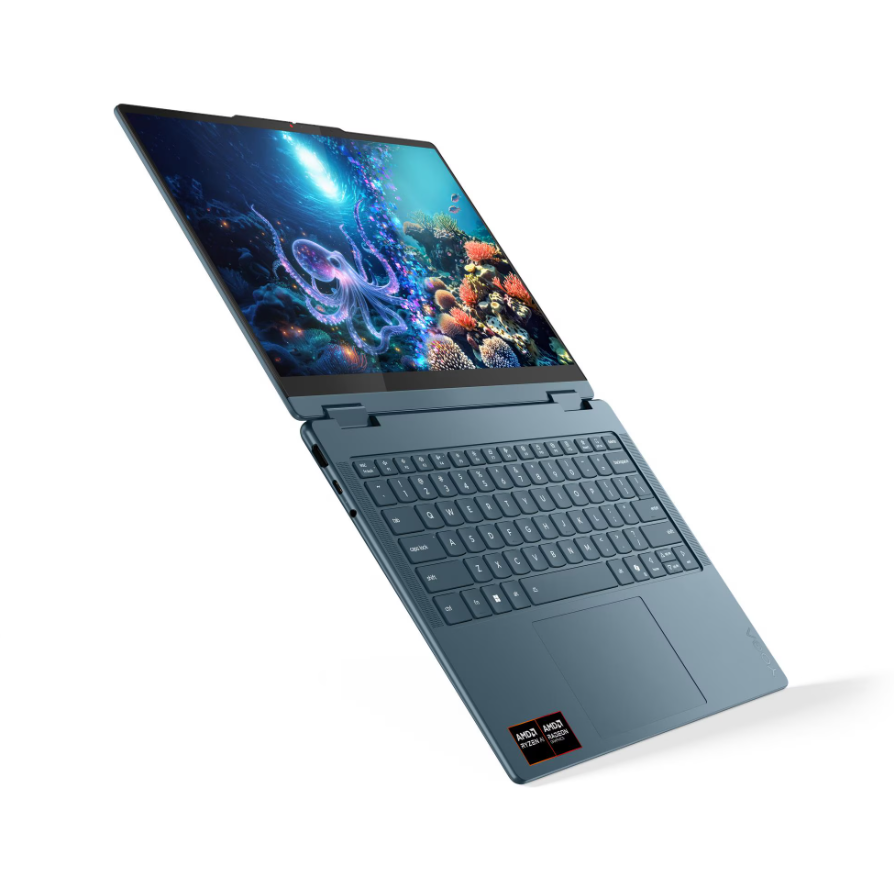 Lenovo- Yoga 7 2-in-1 14AKP10 AMD | Tidal Teal | 14 " | OLED | WUXGA | 1920 x 1200 pixels | AMD Ryzen AI 7 | 350 | 16 GB | Soldered LPDDR5 | Solid-state drive capacity 512 GB | AMD Radeon 860M Graphics | Windows 11 Home | 802.11be | Bluetooth version 5.4 | Keyboard language English | Keyboard backlit | Warranty 24 month(s) | Battery warranty 12 month(s) - Image 9