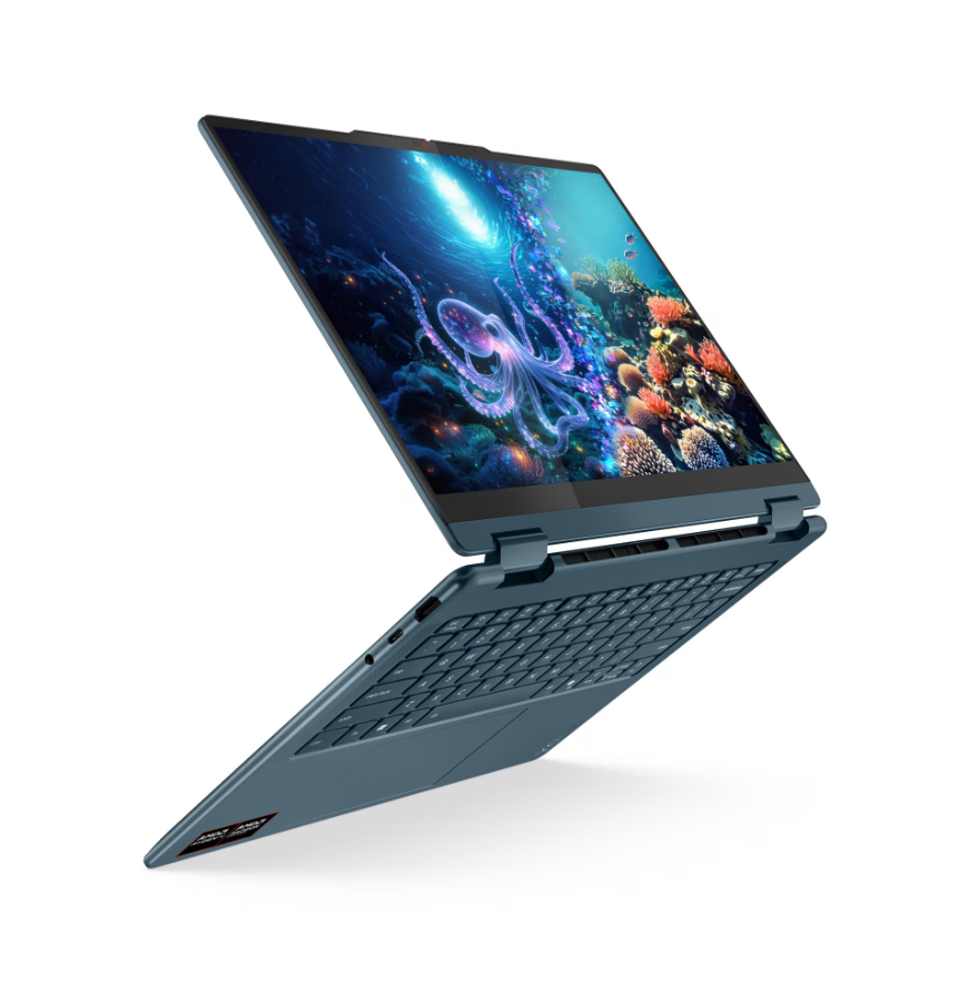 Lenovo- Yoga 7 2-in-1 14AKP10 AMD | Tidal Teal | 14 " | OLED | WUXGA | 1920 x 1200 pixels | AMD Ryzen AI 7 | 350 | 16 GB | Soldered LPDDR5 | Solid-state drive capacity 512 GB | AMD Radeon 860M Graphics | Windows 11 Home | 802.11be | Bluetooth version 5.4 | Keyboard language English | Keyboard backlit | Warranty 24 month(s) | Battery warranty 12 month(s) - Image 10