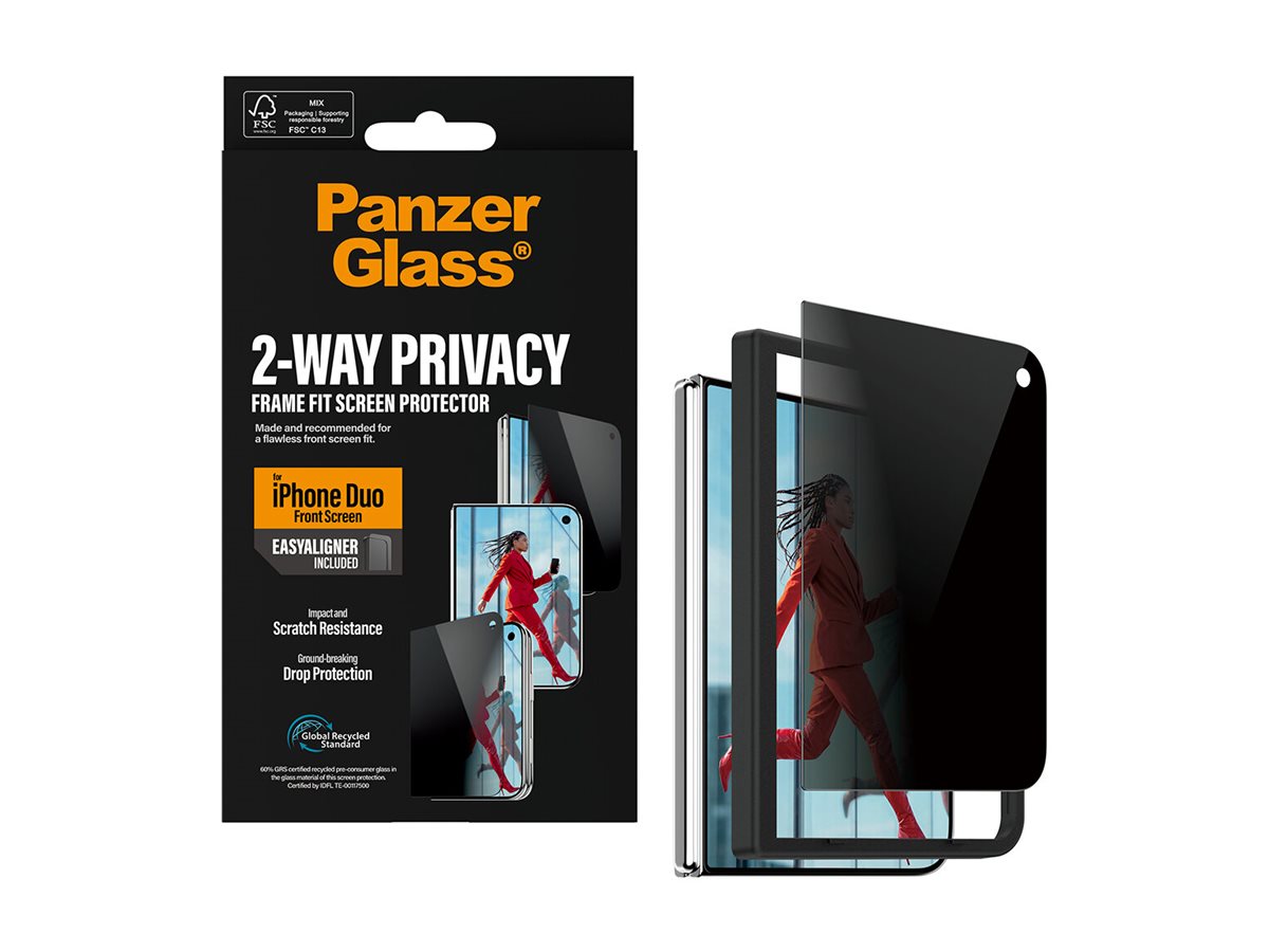PanzerGlass Privacy w. EasyAligner | Screen protector | Apple | iPhone Duo | Glass | Transparent - Image 7