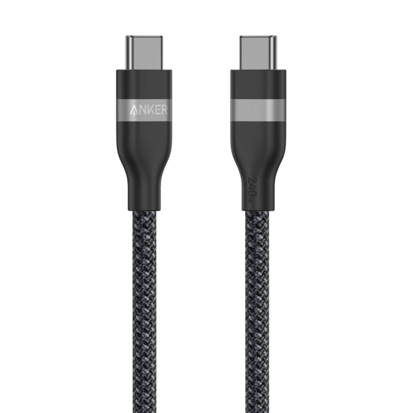 Anker USB-C to USB-C Cable Braided, 0.9m, 240W, Black | Anker USB-C Braided Cable, 0.9 m