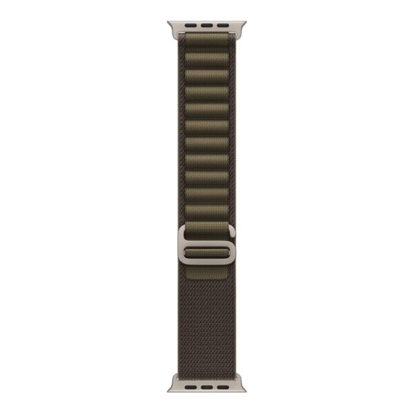 APPLE 49mm Dark Olive Alpine Loop - Small - Natural Titanium Finish | Apple