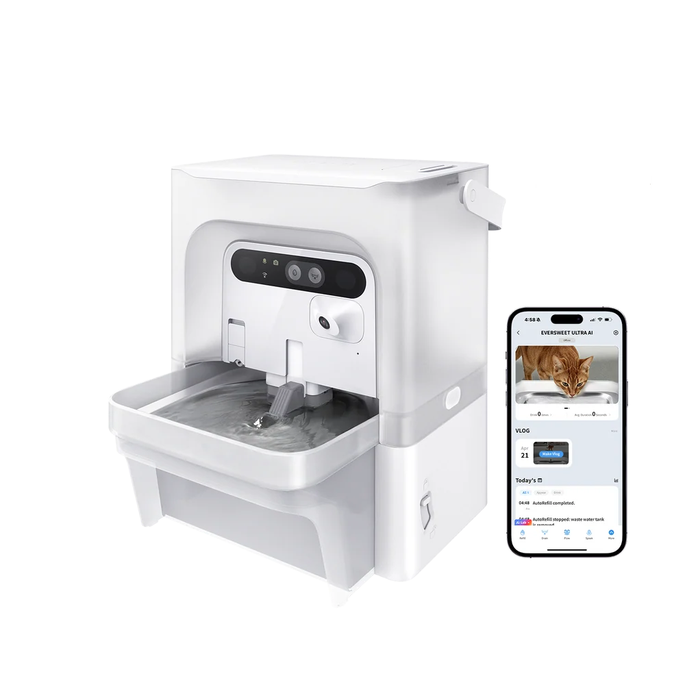 PETKIT Pet Water Fountain with Camera | EverSweet Ultra | Capacity 5 L | Material ABS, 304 Stainless Steel, PP, PPO | White