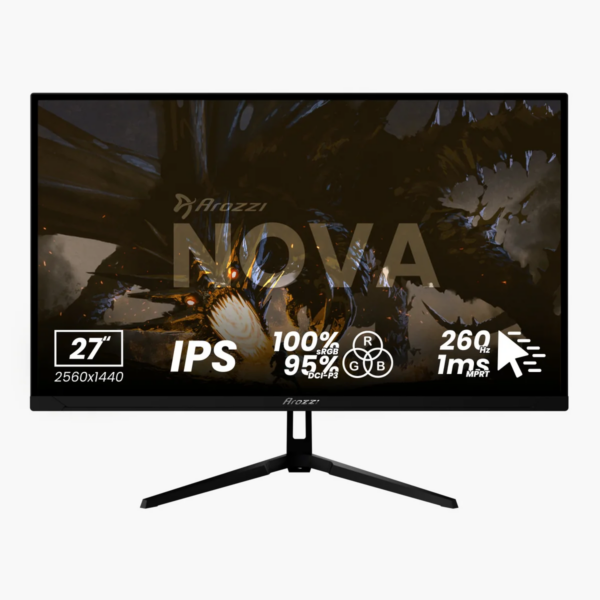 Arozzi | Nova | 27 " | IPS | QHD | 16:9 | 260 Hz | 1 ms | 2560 x 1440 pixels | 350 cd/m² | HDMI ports quantity 2 | Black