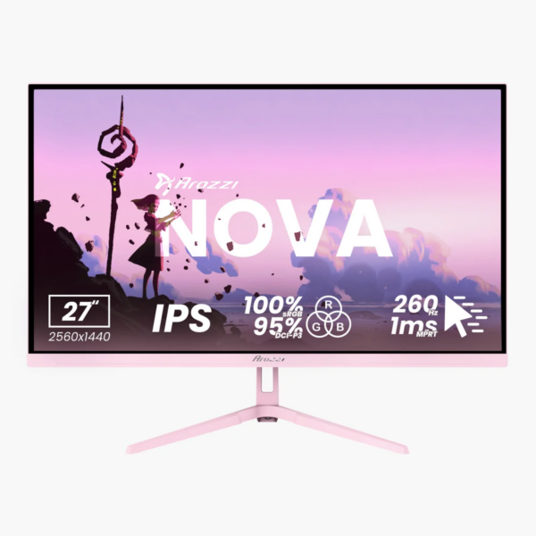 Arozzi | Nova | 27 " | IPS | QHD | 16:9 | 260 Hz | 1 ms | 2560 x 1440 pixels | 350 cd/m² | HDMI ports quantity 2 | Pink