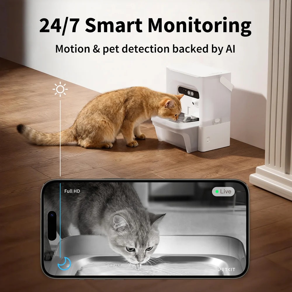 PETKIT Pet Water Fountain with Camera | EverSweet Ultra | Capacity 5 L | Material ABS, 304 Stainless Steel, PP, PPO | White - Image 3