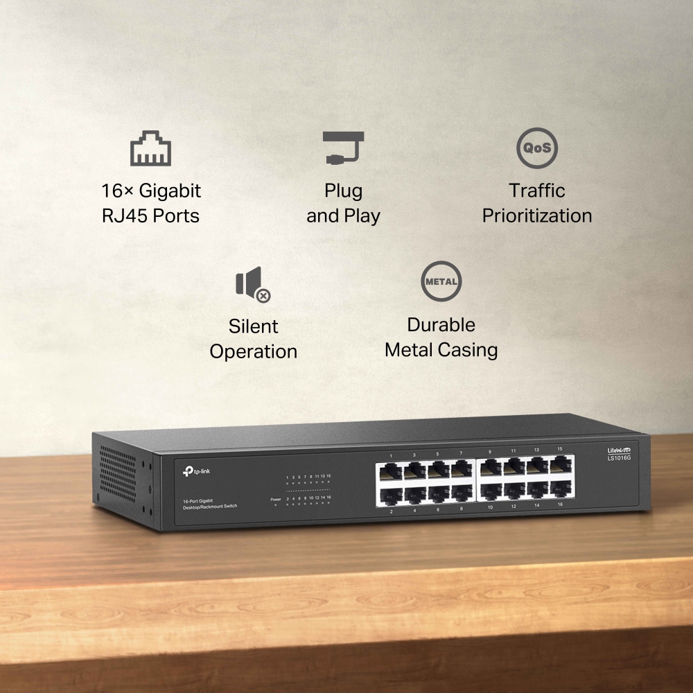 TP-LINK 16-Port Gigabit Switch | LS1016G | Unmanaged | Desktop/Rack-mountable - Image 5