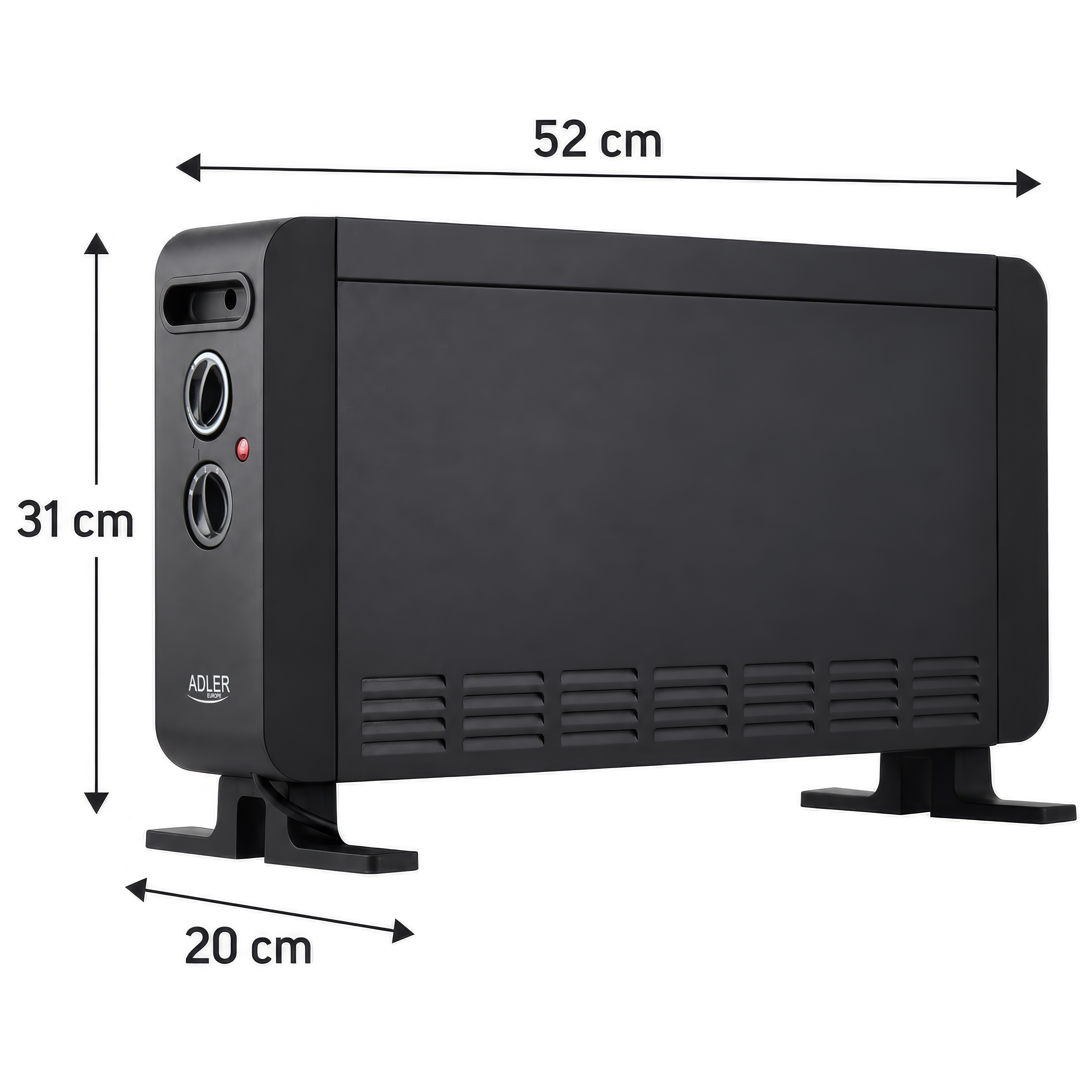 Adler Heater | AD 7764 | Convector | 2000 W | Number of power levels 3 | Black - Image 9