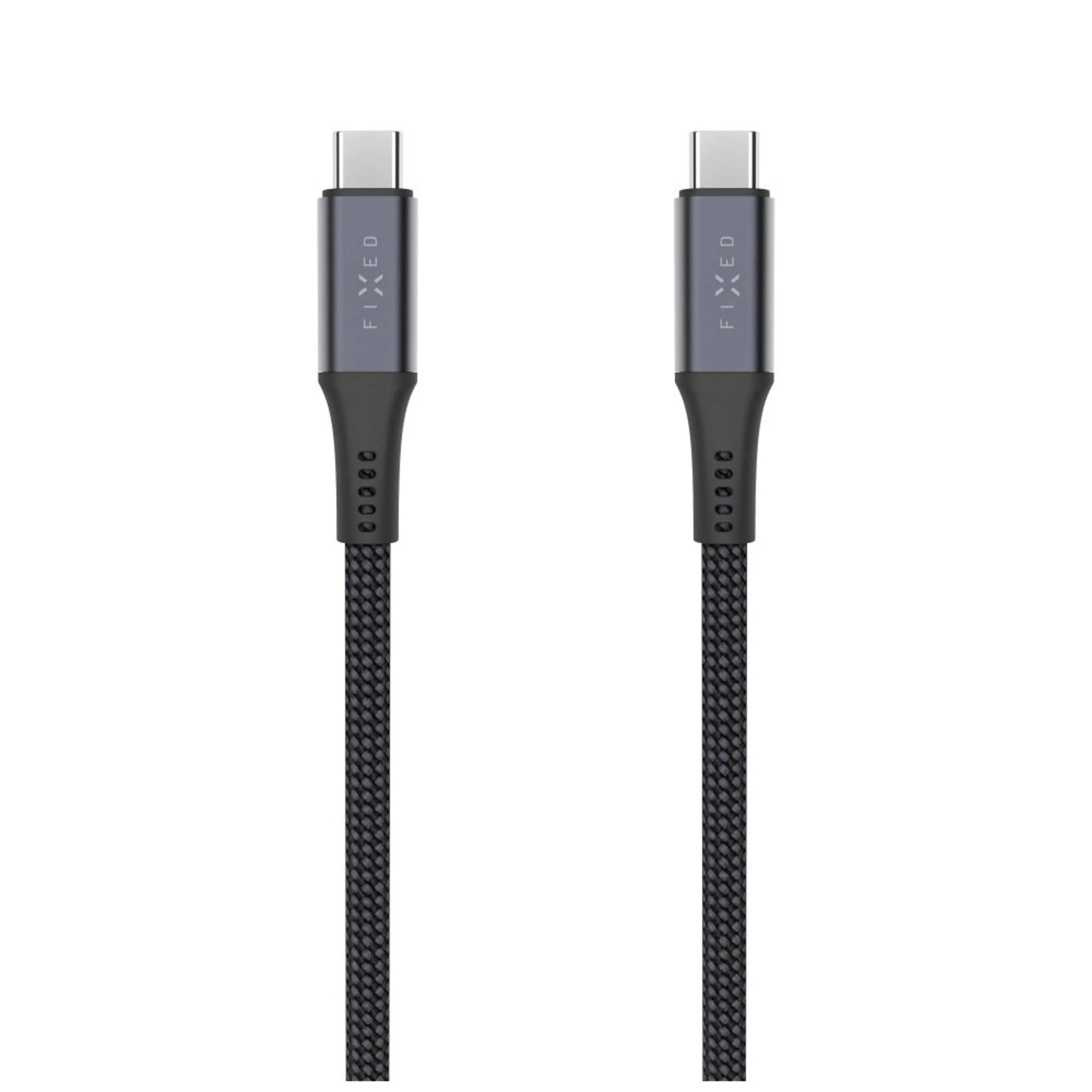 Fixed Braided Cable USB-C/USB-C, 2m, USB4 gen2 20Gbps, 4K 60Hz, 240W | FIXDBP-CC2-GR