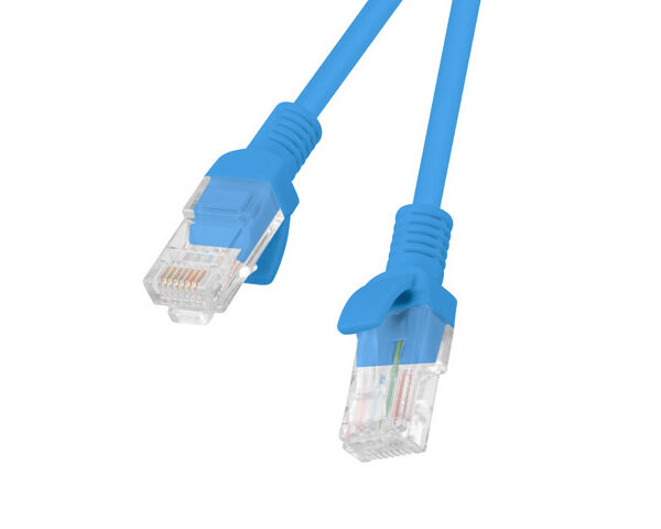 Lanberg Patchcord CAT.5E UTP 0.25M fluke passed 10-pack, Blue | PCU5-20CC-0025-B