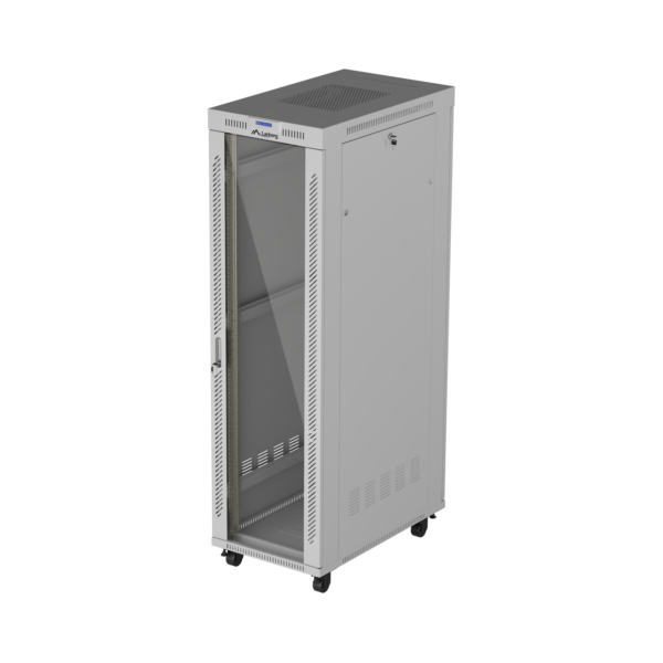 Lanberg Rack cabinet 19" free-standing 42U/600x1000 (flat pack) with glass door LCD | FF01-6042-12SL | IP20 | Grey, RAL7035