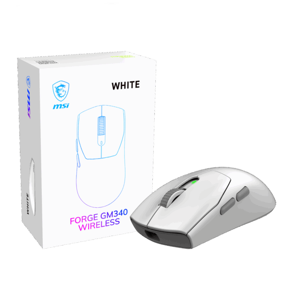 MSI Gaming Mouse | FORGE GM340 WIRELESS | Wireless | 2.4 GHz, Bluetooth, USB | White