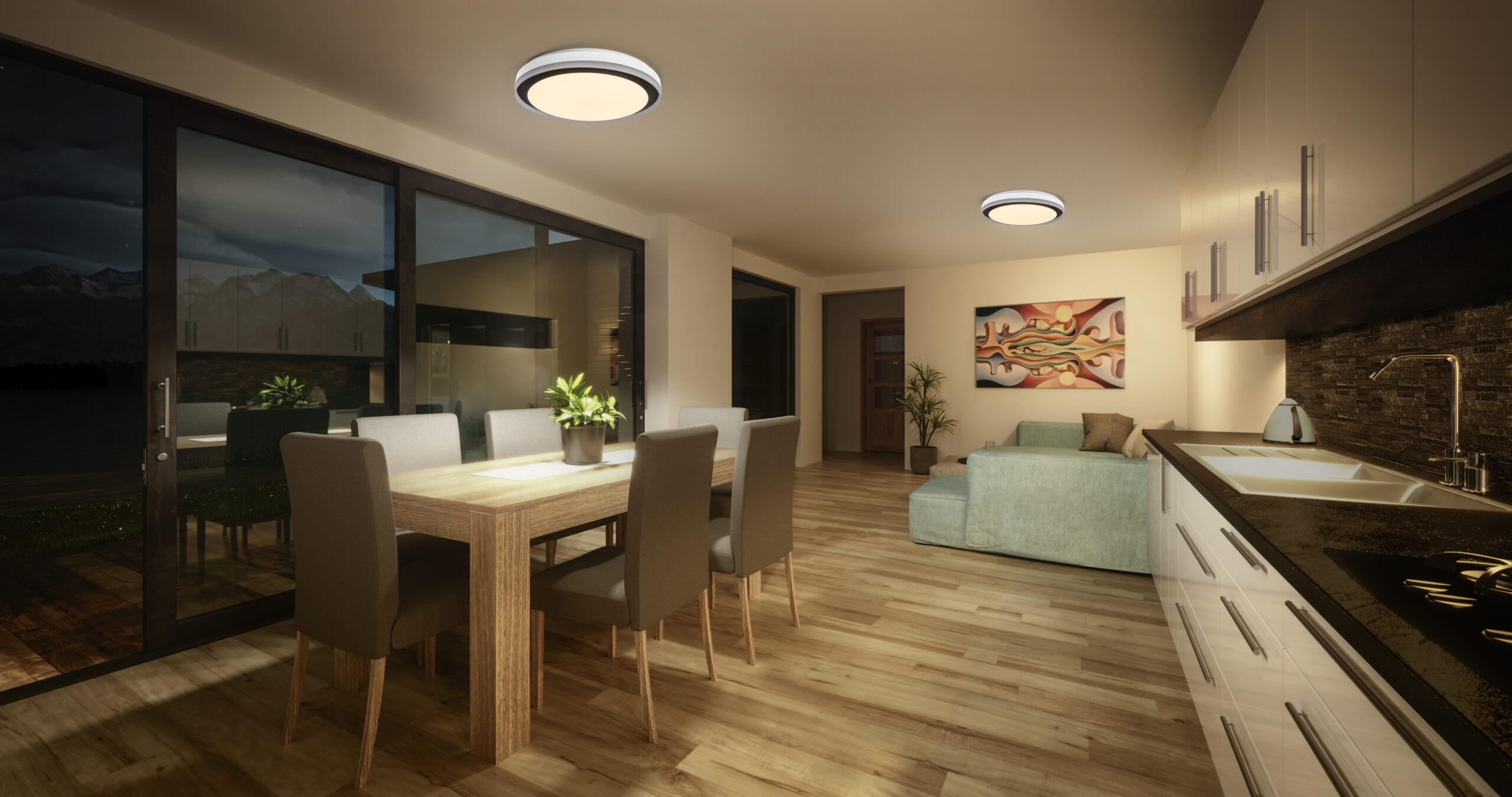 Osram SMART+ WIFI ORBIS MAGIC WALL/CEILING 500mm RGB+TW Dimmable black+white | 38 W | RGBTW | Wi-Fi - Image 4