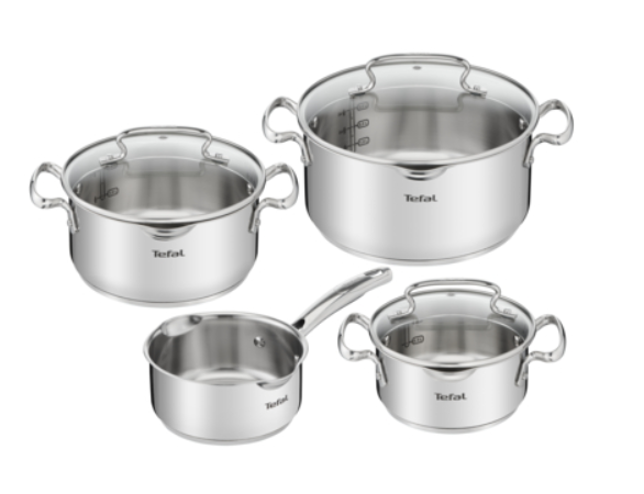 TEFAL | Duetto+ Stewpots set, 16/20/24 cm, 7 pcs | G719S734 | Stainless steel | Dishwasher proof | Lid included | Stainless steel