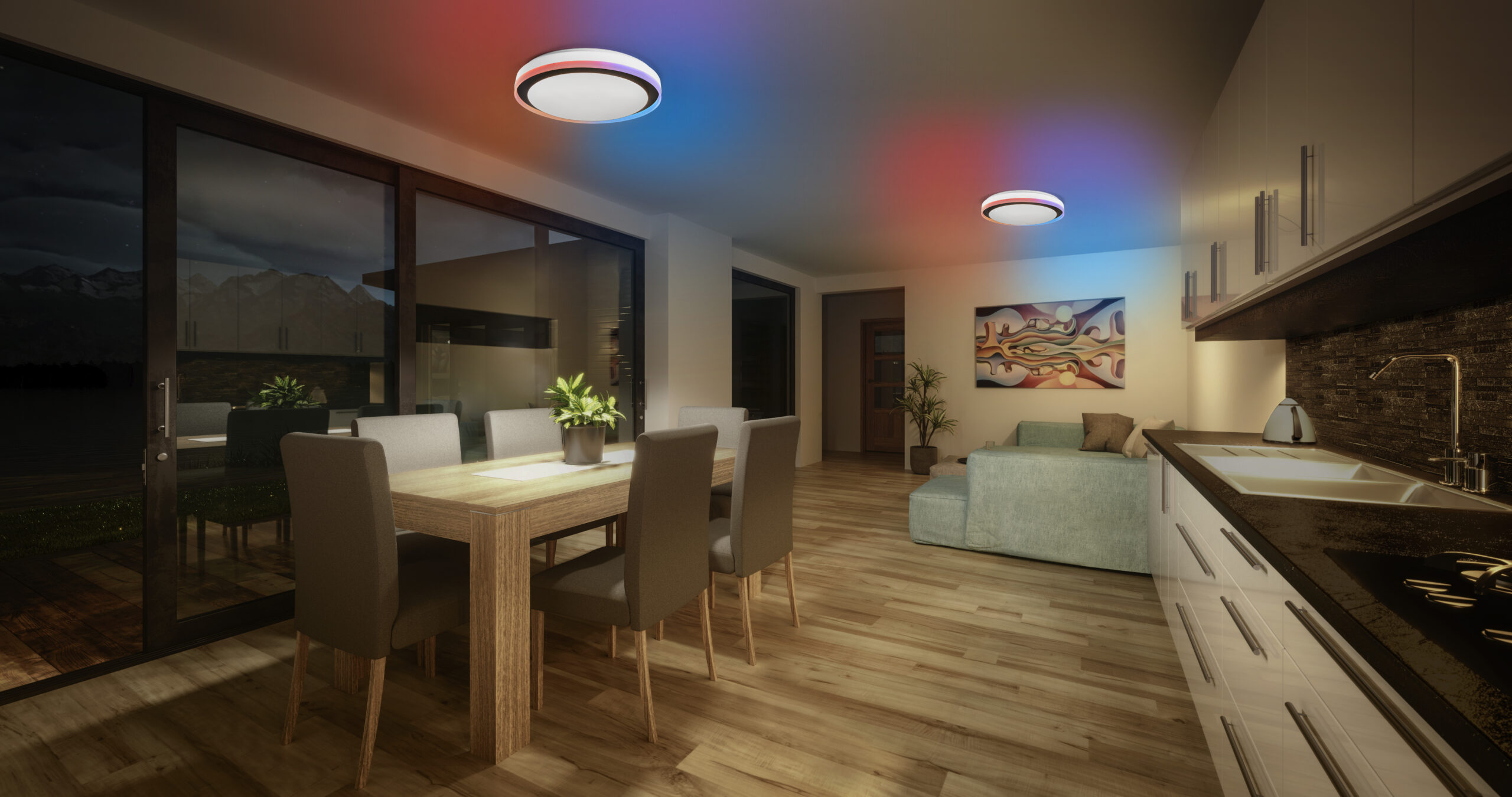 Osram SMART+ WIFI ORBIS MAGIC WALL/CEILING 500mm RGB+TW Dimmable black+white | 38 W | RGBTW | Wi-Fi - Image 6