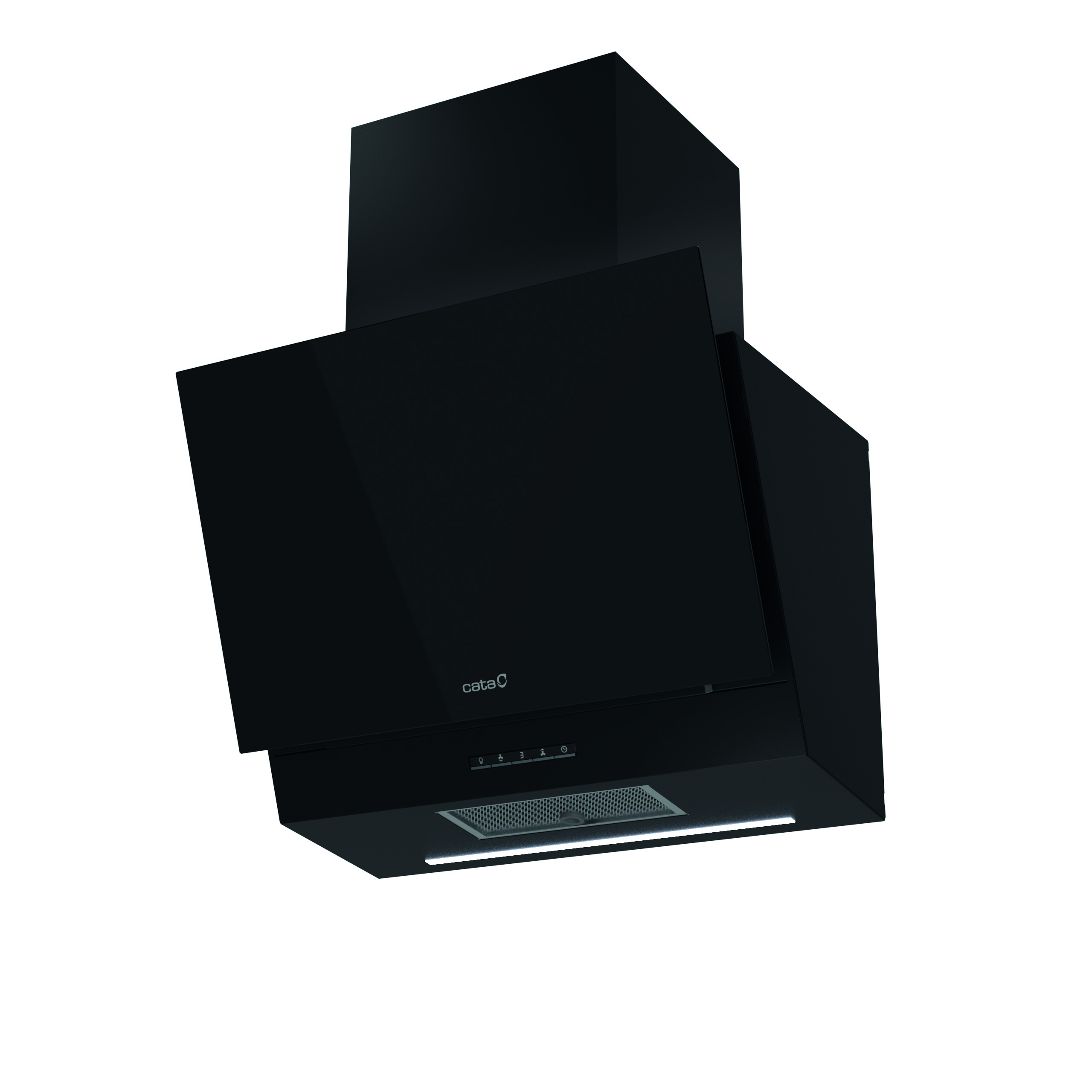 CATA Hood | THALASSA 600 GBK | Wall mounted | Energy efficiency class A | Width 60 cm | 811 m³/h | Electronic | LED | Black Glass