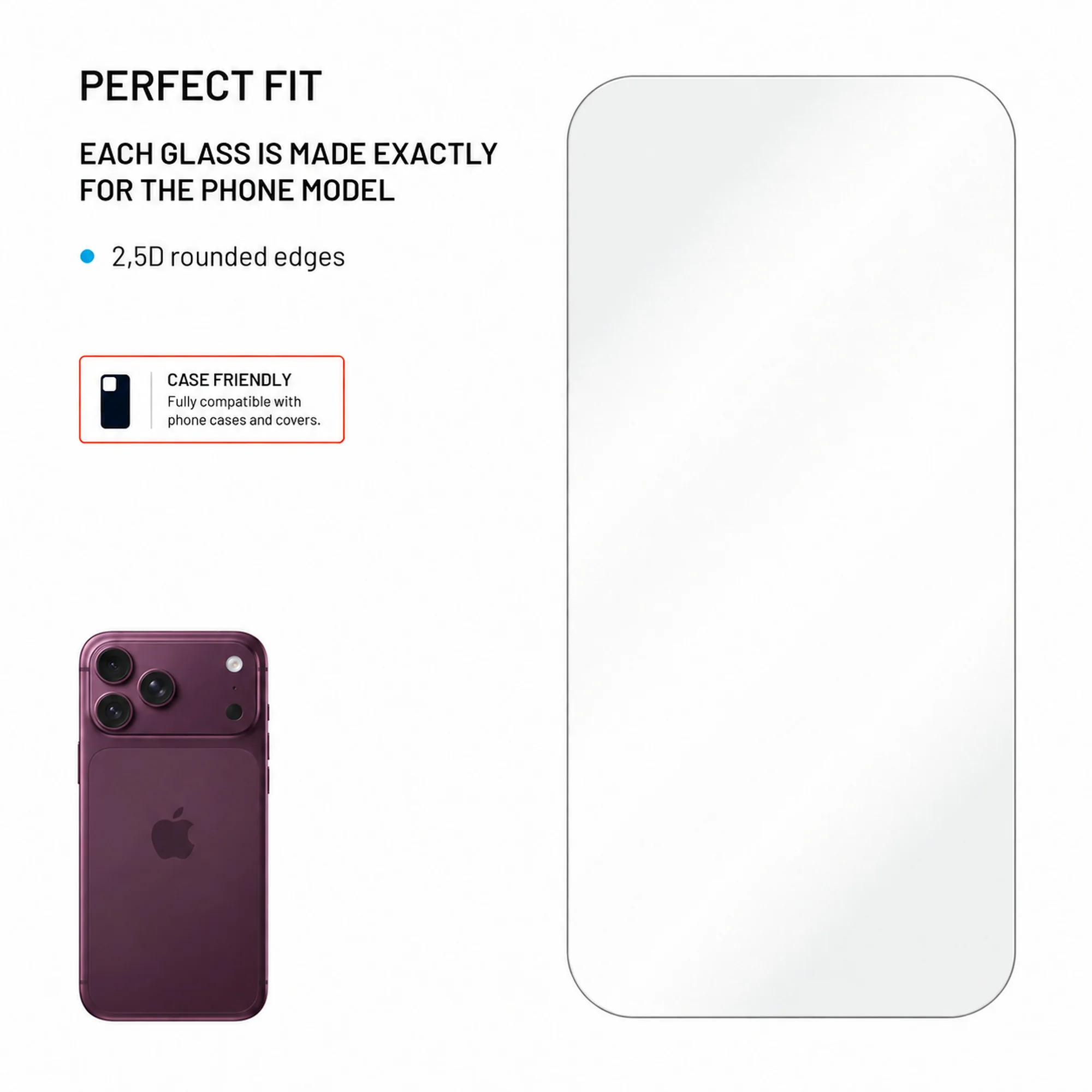 Fixed Screen protector | Apple | iPhone 18 Pro Max/17 Pro Max | Tempered Glass | Clear - Image 2