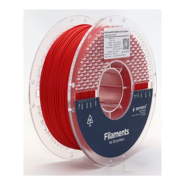 Flashforge High Speed PLA filament, 1.75 mm, 1 kg | 3DP-PLA1.75HY-01-R | PLA filament | Red