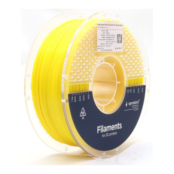 Flashforge High Speed ABS filament, 1.75 mm, 1 kg | 3DP-ABS1.75HY-01-Y | ABS filament | Yellow