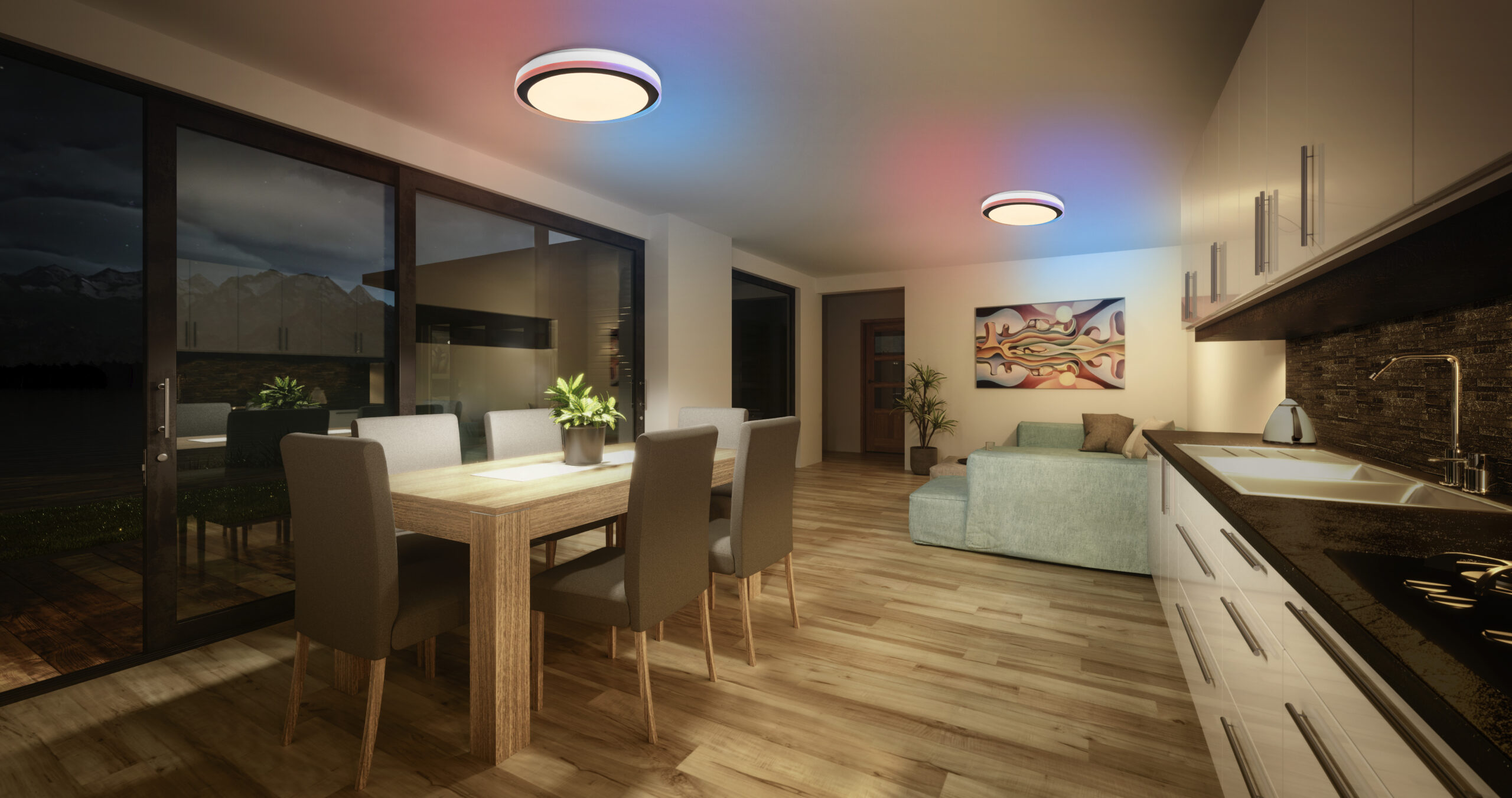 Osram SMART+ WIFI ORBIS MAGIC WALL/CEILING 500mm RGB+TW Dimmable black+white | 38 W | RGBTW | Wi-Fi - Image 5
