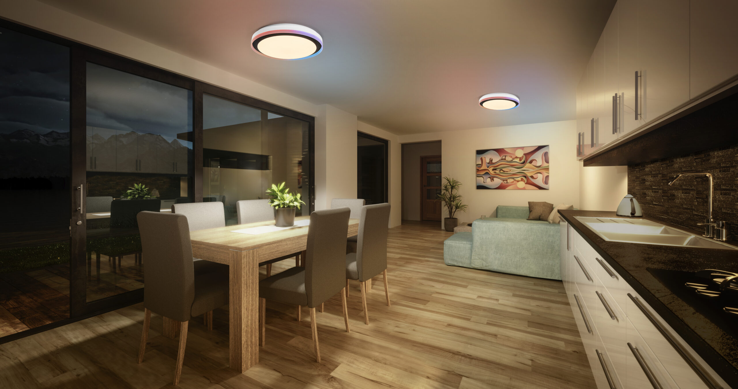 Osram SMART+ WIFI ORBIS MAGIC WALL/CEILING 500mm RGB+TW Dimmable black+white | 38 W | RGBTW | Wi-Fi - Image 3