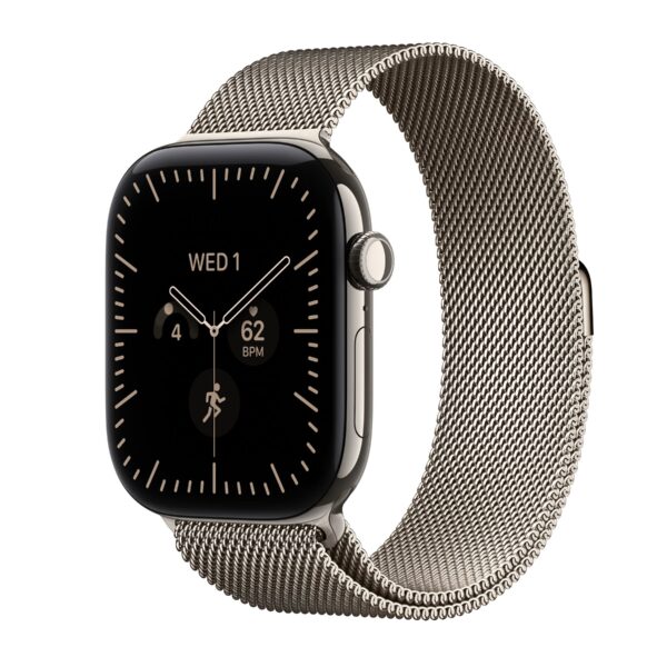 Apple Watch Series 12 GPS + Cellular 46mm Natural Titanium Case with Natural Milanese Loop - S/M | Apple