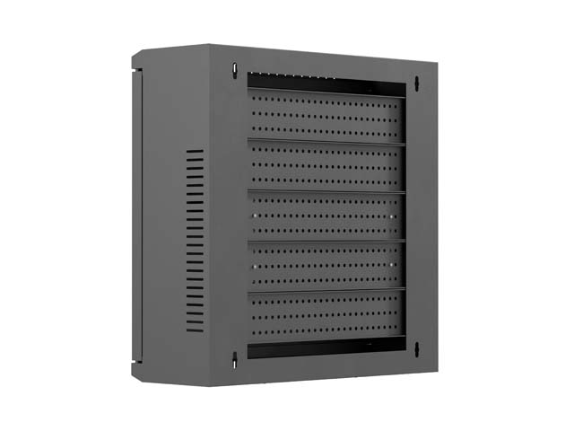 Lanberg TPR 10" Installation Enclosure with Mesh Plate 400X400X140, Black (assembled) - Image 9