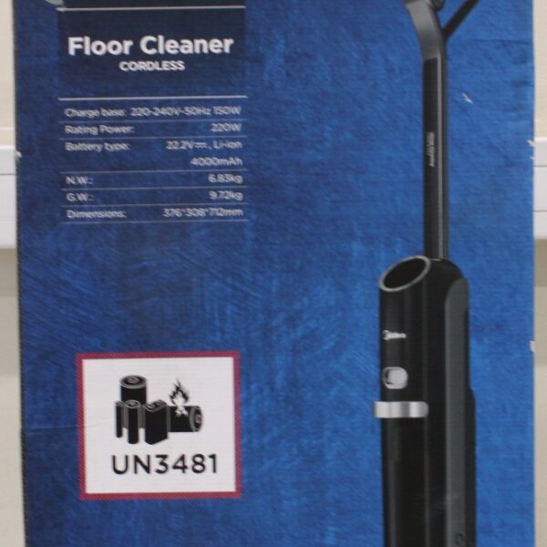 SALE OUT. | Midea Cordless Vacuum Cleaner | X10 Wet and Dry | 220 W | 22.2 V | Operating time (max) 35 min | Black | Warranty 24 month(s) | DAMAGED PACKAGING AND PAINT, MISSING INNER PACKAGING AND MANUAL, SCRATCHED, DIRTY
