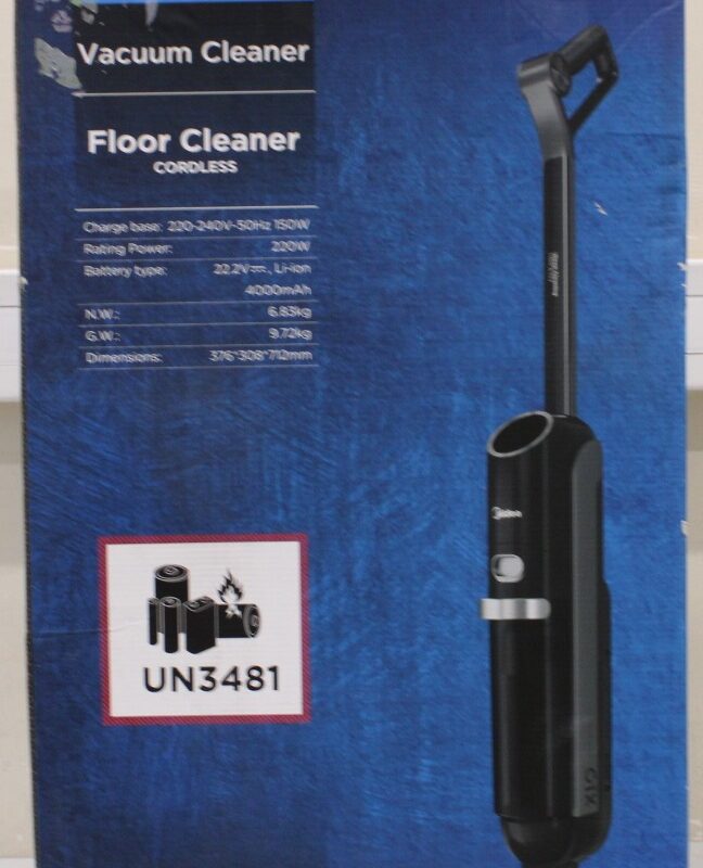 SALE OUT. | Midea Cordless Vacuum Cleaner | X10 Wet and Dry | 220 W | 22.2 V | Operating time (max) 35 min | Black | Warranty 24 month(s) | DAMAGED PACKAGING AND PAINT, MISSING INNER PACKAGING AND MANUAL, SCRATCHED, DIRTY
