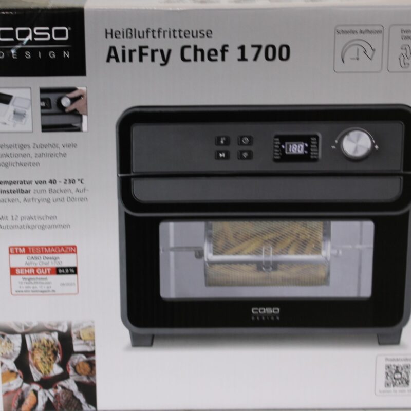 SALE OUT. | Caso | Air Fryer | 03000 AirFry Chef 1700 | Power 1700 W | Capacity 22 L | Black | DAMAGED PACKAGING | 24 month(s) - Image 3