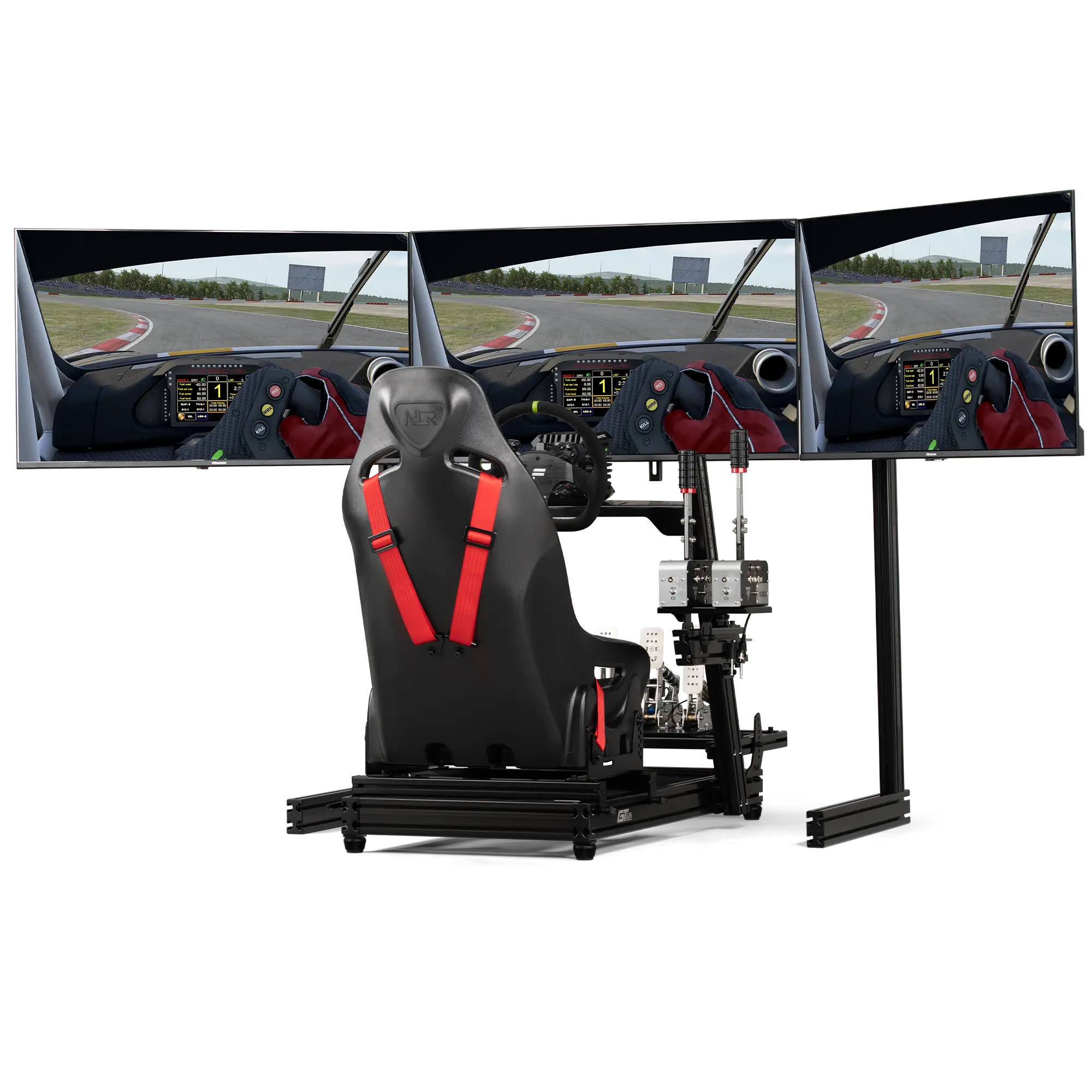 Next Level Racing Floor stand | Tilt | ELITE Free Standing Triple Add-On Monitor Stand | 21-43 " | Black - Image 3