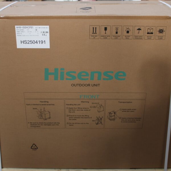 SALE OUT. Hisense Hi-Therma II R290 monobloc 5 kw heat pump outdoor unit | Hisense AHW-050HCPB1 | Hi-Therma II R290 monobloc 5 kw heat pump outdoor unit | 36 month(s) | DAMAGED RADIATOR (DENTED), DEMO